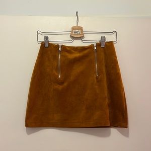 Brown suede skirt